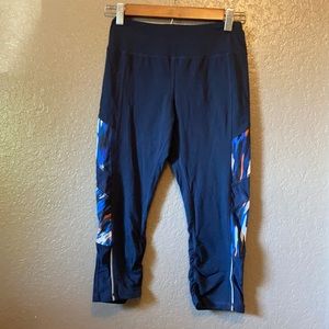 Kyodan Navy Blue Leggings with Abstract Print